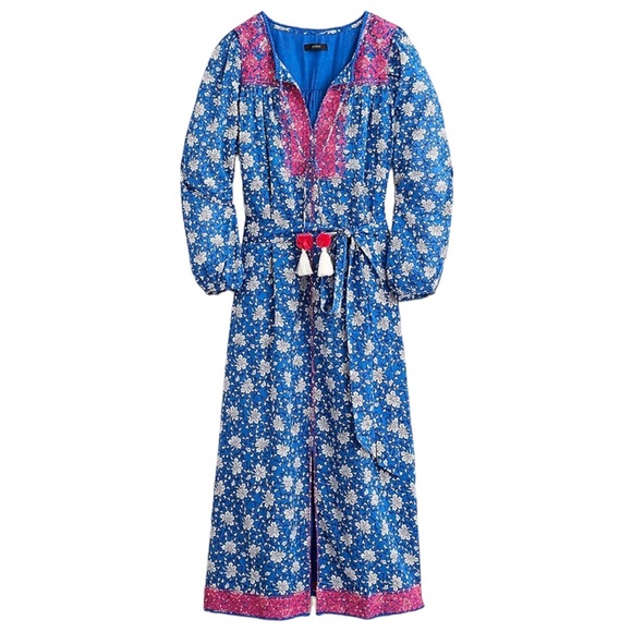 NWT J. Crew Belted Tunic Dress in Night Sky Block Print Size Large - Picture 2 of 10